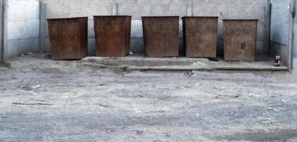 rusty trash cans photo