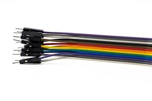 Multicolored soldless thin male and female wires with connectors for electronic robotic modules and devices photo