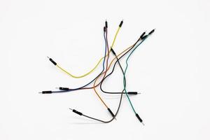 Multicolored soldless thin male and female wires with connectors for electronic robotic modules and devices photo