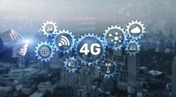 Concepto de telecomunicaciones de conexión a internet de alta velocidad 4g