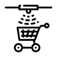 control of movement of carts line icon vector illustration