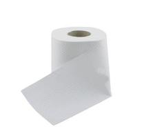 Roll of toilet paper or tissue isolated on white photo