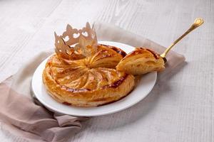 Homemade epiphany cake with crown