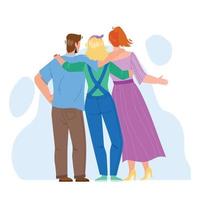 Friendship Young People Back Side View Vector