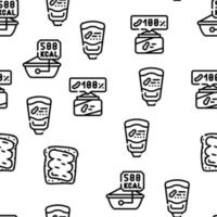 Peanut Butter Food Vector Seamless Pattern