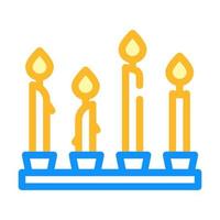 burning candles color icon vector illustration color