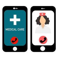 Medical service online support. vector