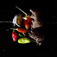 ingredients food photo product with flatlay background