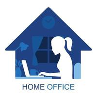 blue home office graphics vector