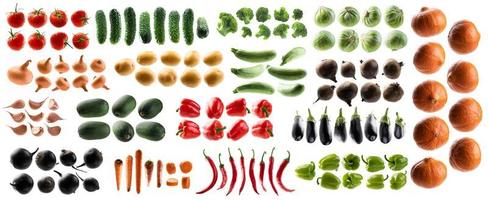 Large set of isolated vegetables on a white background photo
