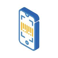 barcode scanner application isometric icon vector illustration