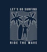 vector de diseño de camiseta de surf