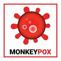 Red Monkeypox vector illustration and with white background. The concept of a new monkey pox virus.