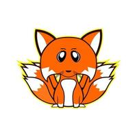 bebé zorro lindo naranja vector