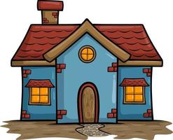 Fairytale old house in retro style vector illustration