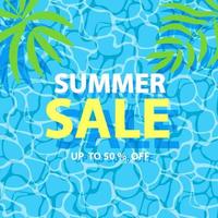 Summer sale banner on the water background Vector