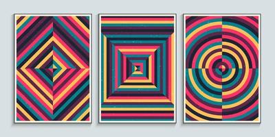 Wall art posters with geometric seamless patterns vector