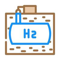 Ilustración de vector de icono de color de hidrógeno de almacenamiento subterráneo