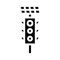 traffic lights with solar panel glyph icon vector illustration