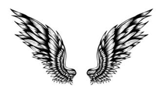 Vector tattoo of angel wings vintage design