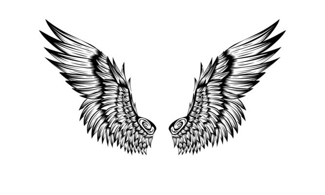 Free vector angel wings tattoo design