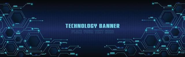 concepto de tecnología para plantilla de banner web o folleto, color azul. vector