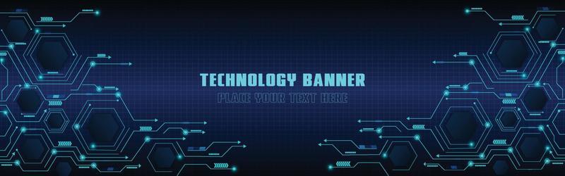 technology concept for web banner template or brochure , Blue colour.