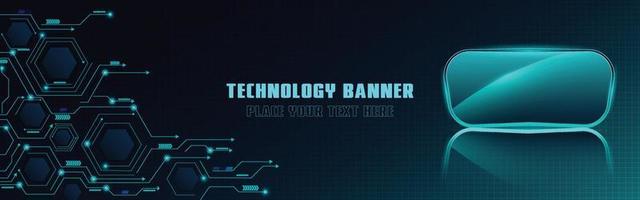 technology concept for web banner template or brochure , Blue colour. vector