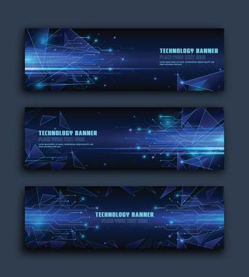 technology concept for web banner template or brochure , Blue colour.