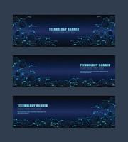 technology concept for web banner template or brochure , Blue colour. vector