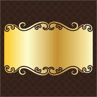 banner label gold luxury royal antique vintage menu plate board border victorian detailed vector