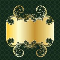 banner label gold luxury royal antique vintage menu plate board border victorian detailed vector