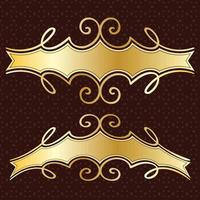 borde de marco de losa decorativa dorada ornamental antigua etiqueta de banner real de lujo vector