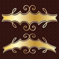 luxury royal banner label antique ornamental golden decorative slab frame border vector