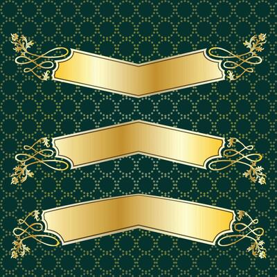 label banner frame background decoration gold luxury royal metal treasure