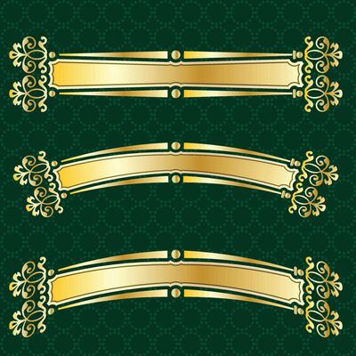 label banner frame background decoration gold luxury royal metal treasure