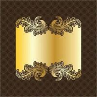 banner label gold luxury royal antique vintage menu plate board border victorian detailed vector