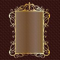 luxury royal banner label antique ornamental golden decorative slab frame border vector