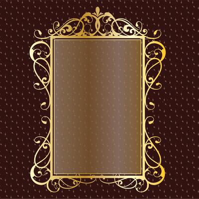 luxury royal banner label antique ornamental golden decorative slab frame border