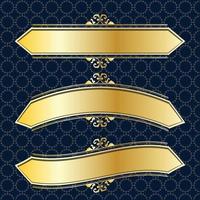 label banner frame background decoration gold luxury royal metal treasure vector