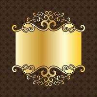 banner label gold luxury royal antique vintage menu plate board border victorian detailed vector