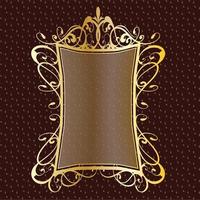 luxury royal banner label antique ornamental golden decorative slab frame border vector