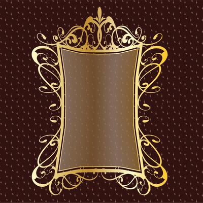 luxury royal banner label antique ornamental golden decorative slab frame border