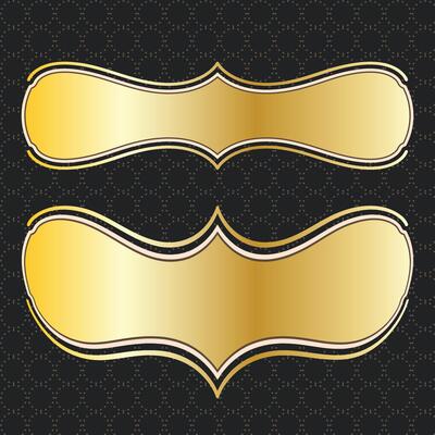 label banner frame background decoration gold luxury royal metal treasure