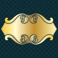 label banner board vector golden ornamental luxury royal victorian design