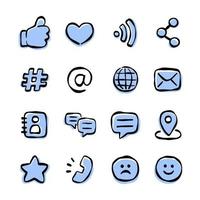 social network and internet icon set vector