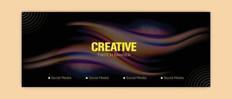 Creative and colorful twitch design banner design template vector