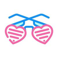 gafas en forma de corazón color icono vector ilustración