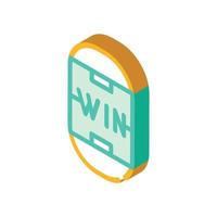 soccer field win isometric icon vector illustration