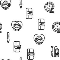 Thermometer Device Vector Seamless Pattern